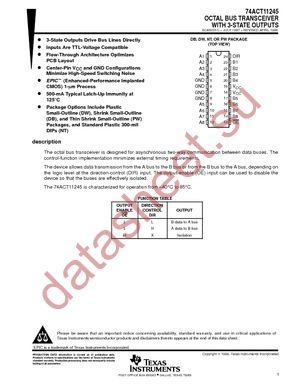 74ACT11245PWRE4 datasheet  